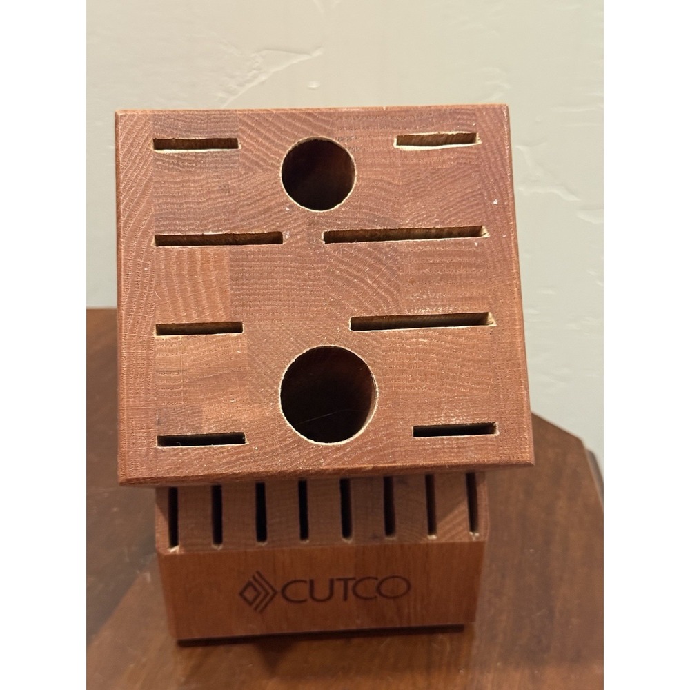 Cutco Honey Oak 18-Slot Wooden Knife Block (Model 1748)